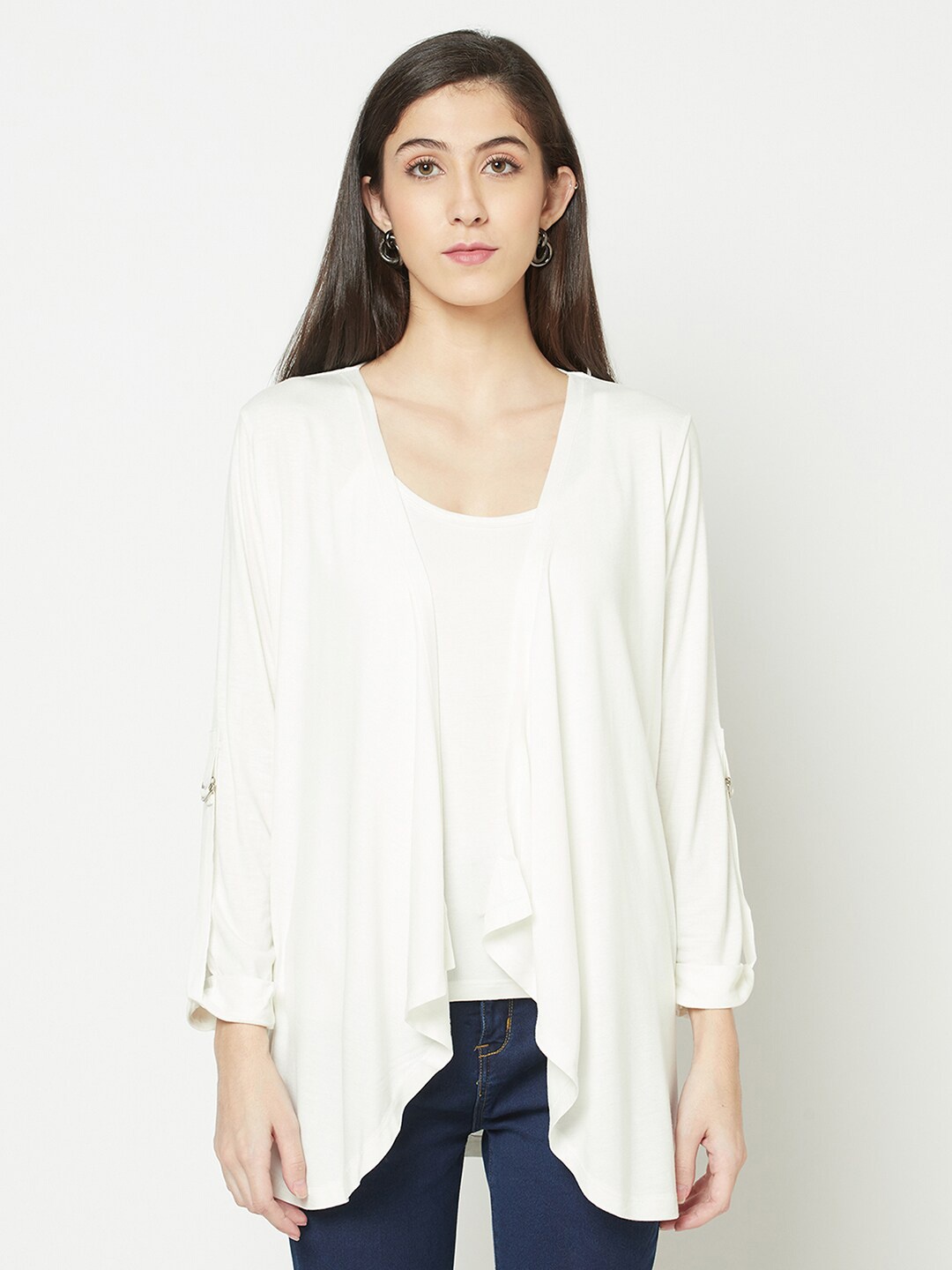 

Espresso Women Off White Waterfall Shrug