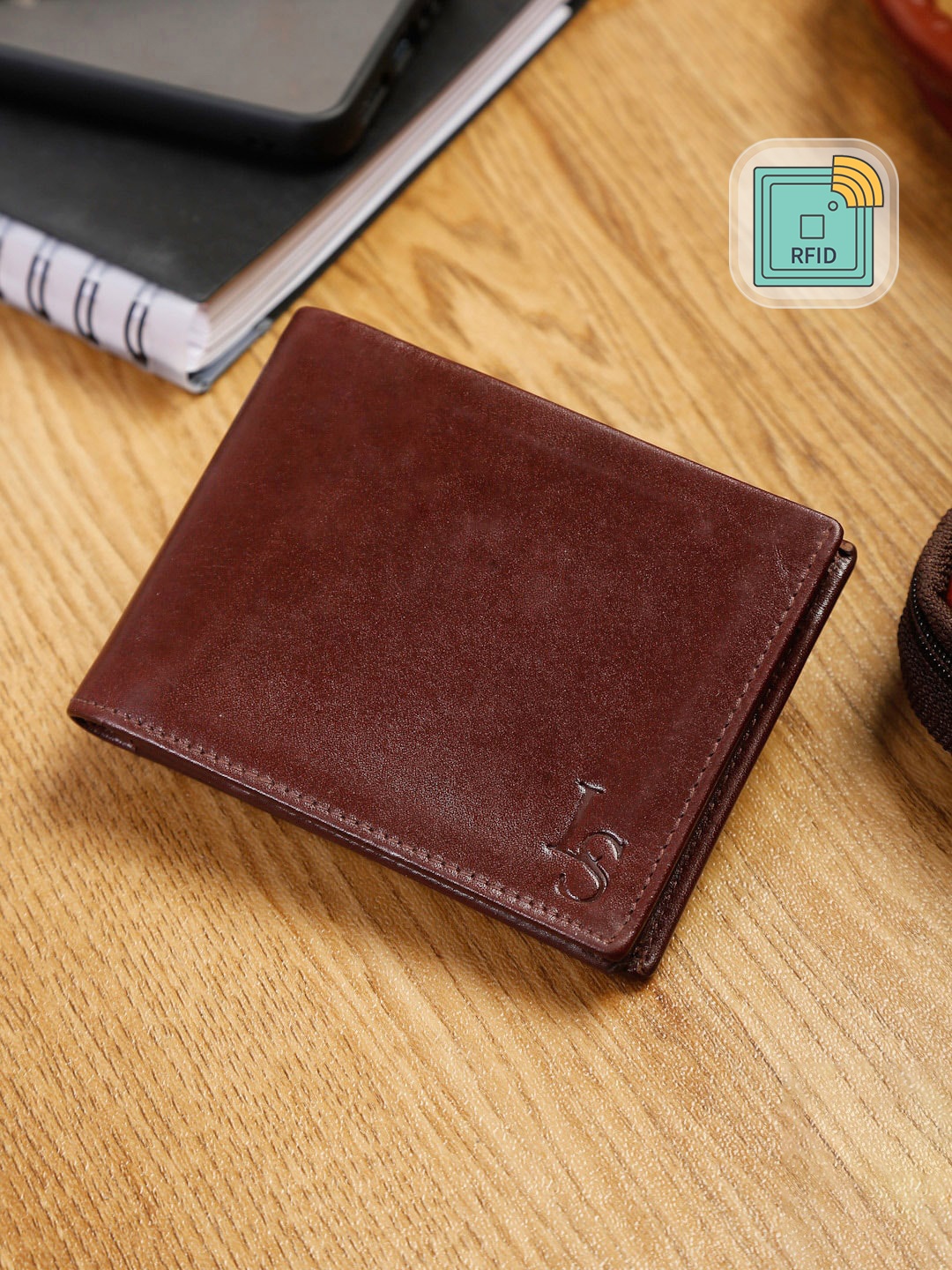 

LOUIS STITCH Men Brown Leather Two Fold Wallet