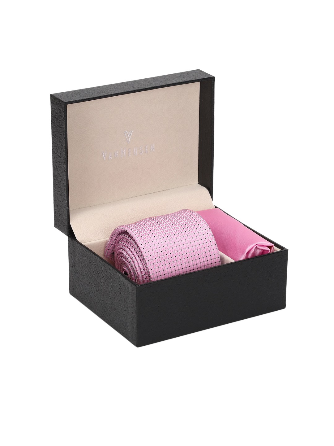 

Van Heusen Men Pink Tie & Pocket Square Accessory Gift Set