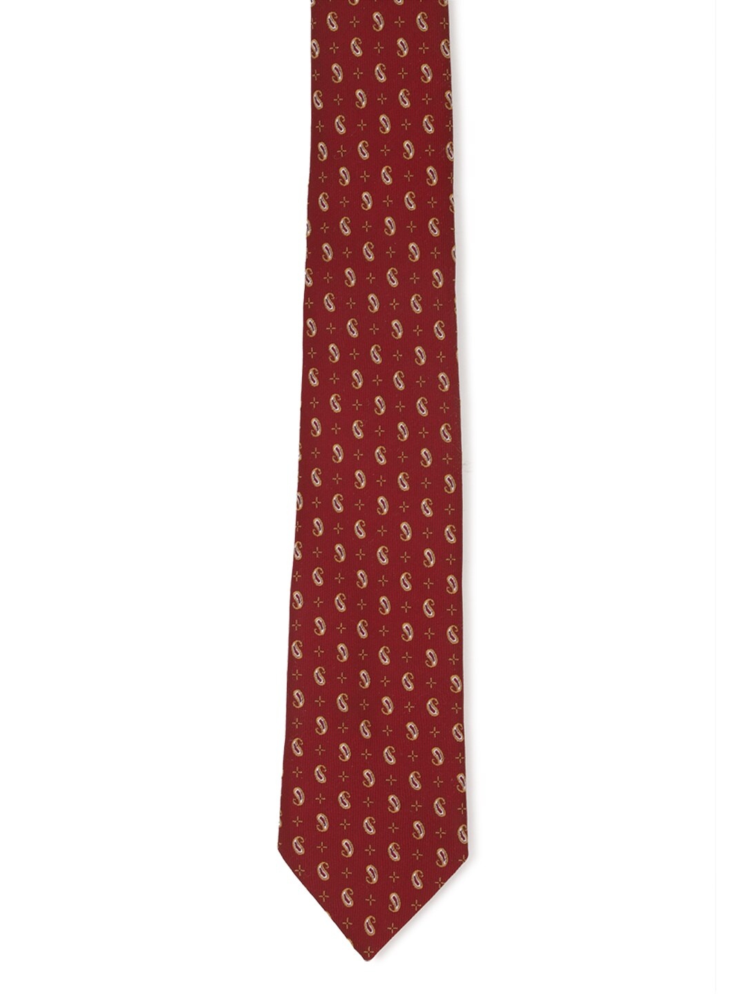 

Van Heusen Men Maroon & White Woven Design Broad Tie