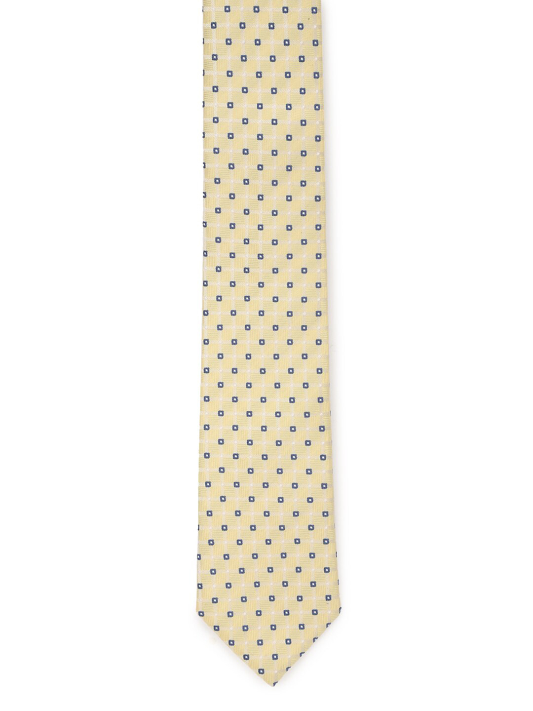 

Van Heusen Men Yellow & Blue Woven Design Skinny Tie