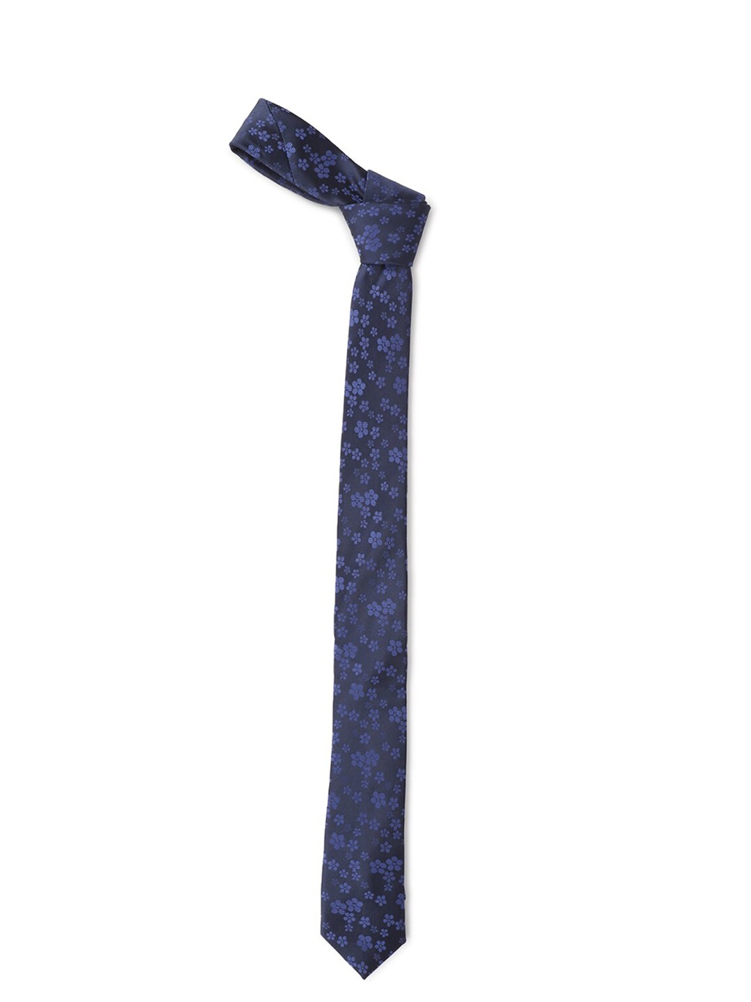 

Van Heusen Men Navy Blue Woven Design Skinny Tie