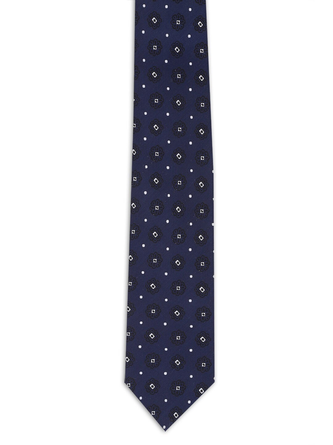 

Van Heusen Men Navy Blue Woven Design Skinny Tie