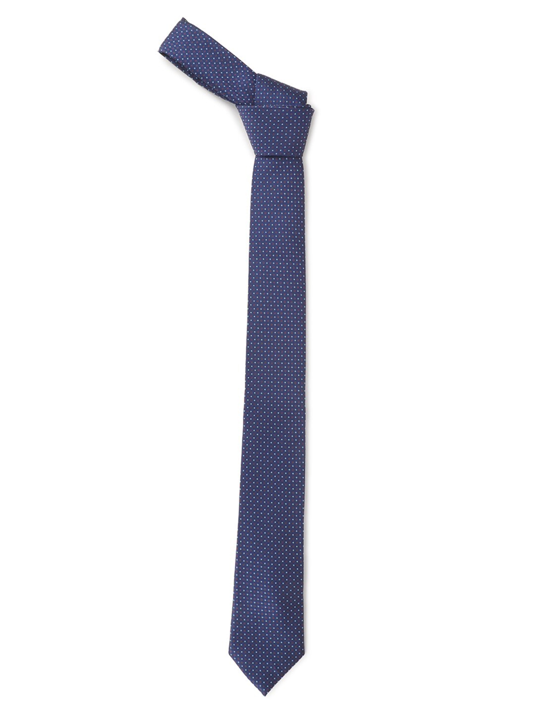 

Van Heusen Men Navy Blue Woven Design Skinny Tie