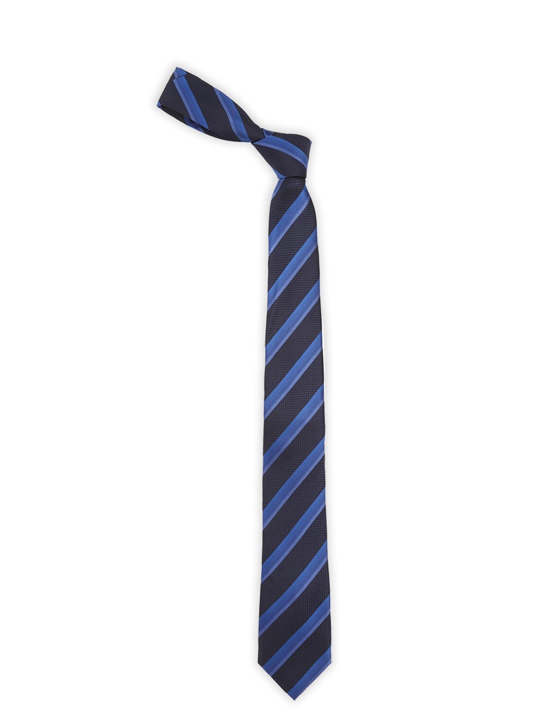 

Van Heusen Men Navy Blue & Black Striped Skinny Tie
