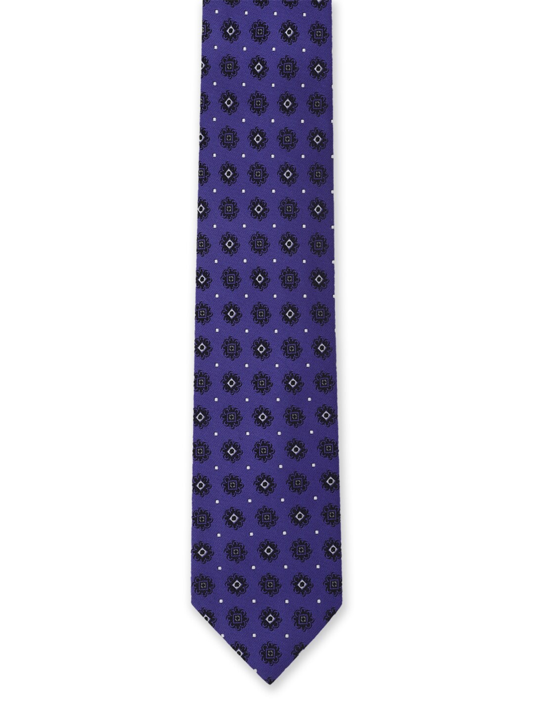 

Van Heusen Men Purple & Black Woven Design Skinny Tie