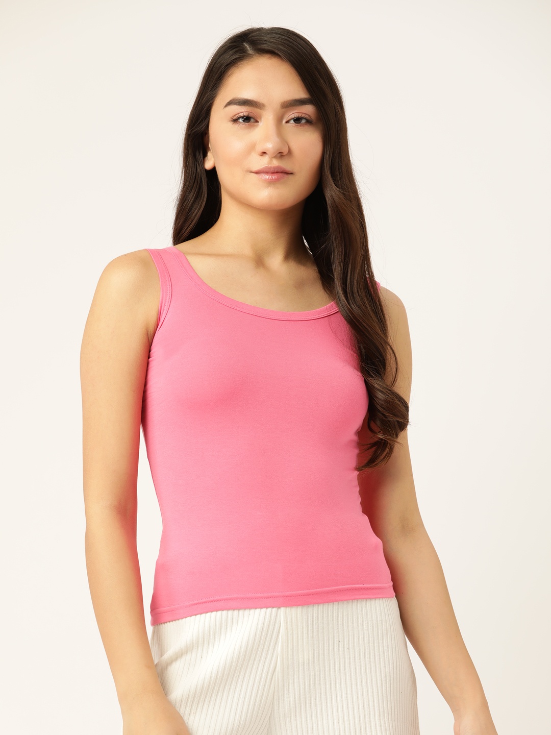 

Lady Lyka Women Pink Solid Cotton Camisole
