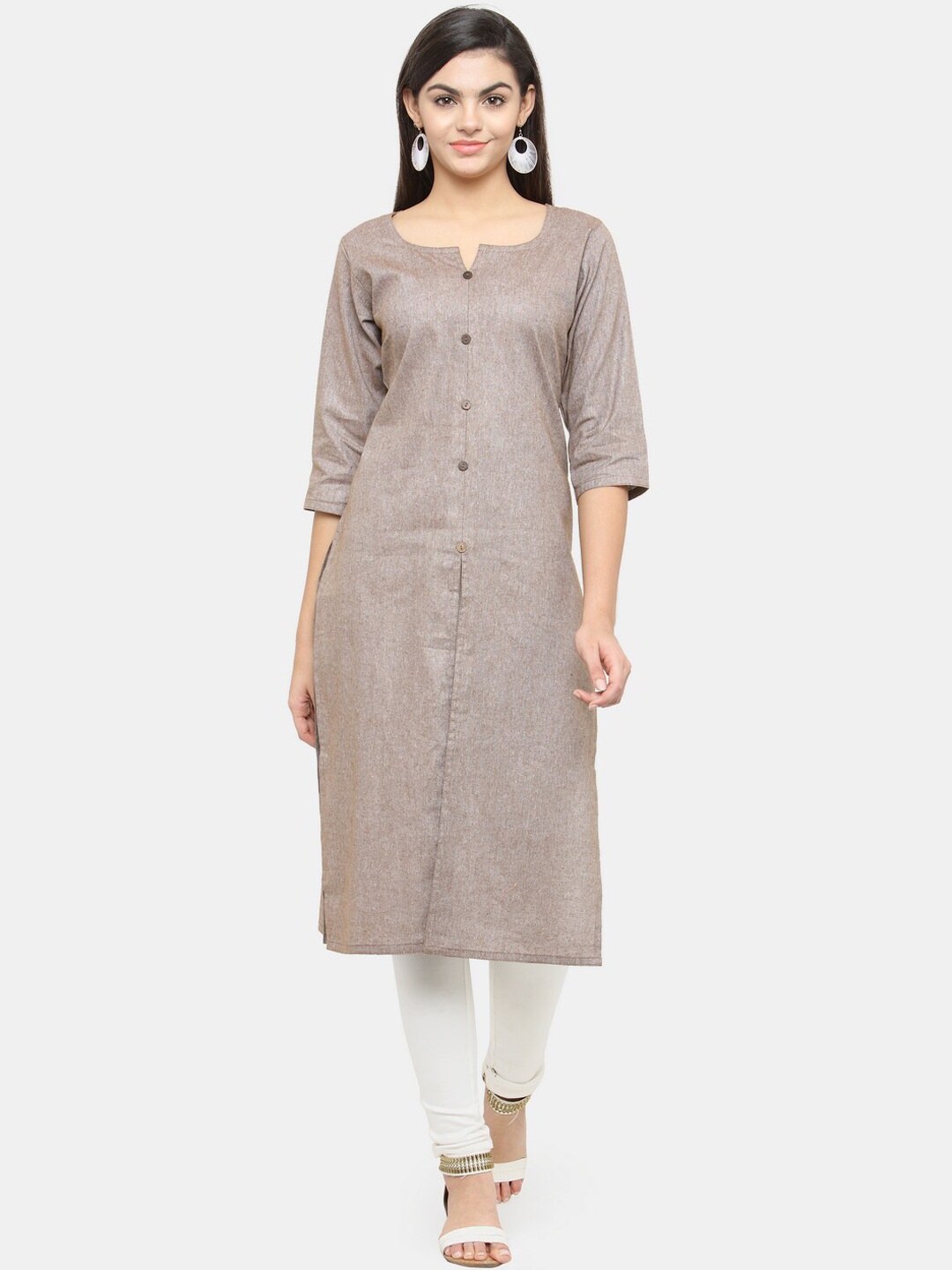 

Enchanted Drapes Women Beige Solid Kurta