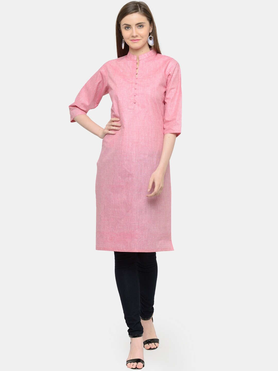 

Enchanted Drapes Women Pink Solid Kurta