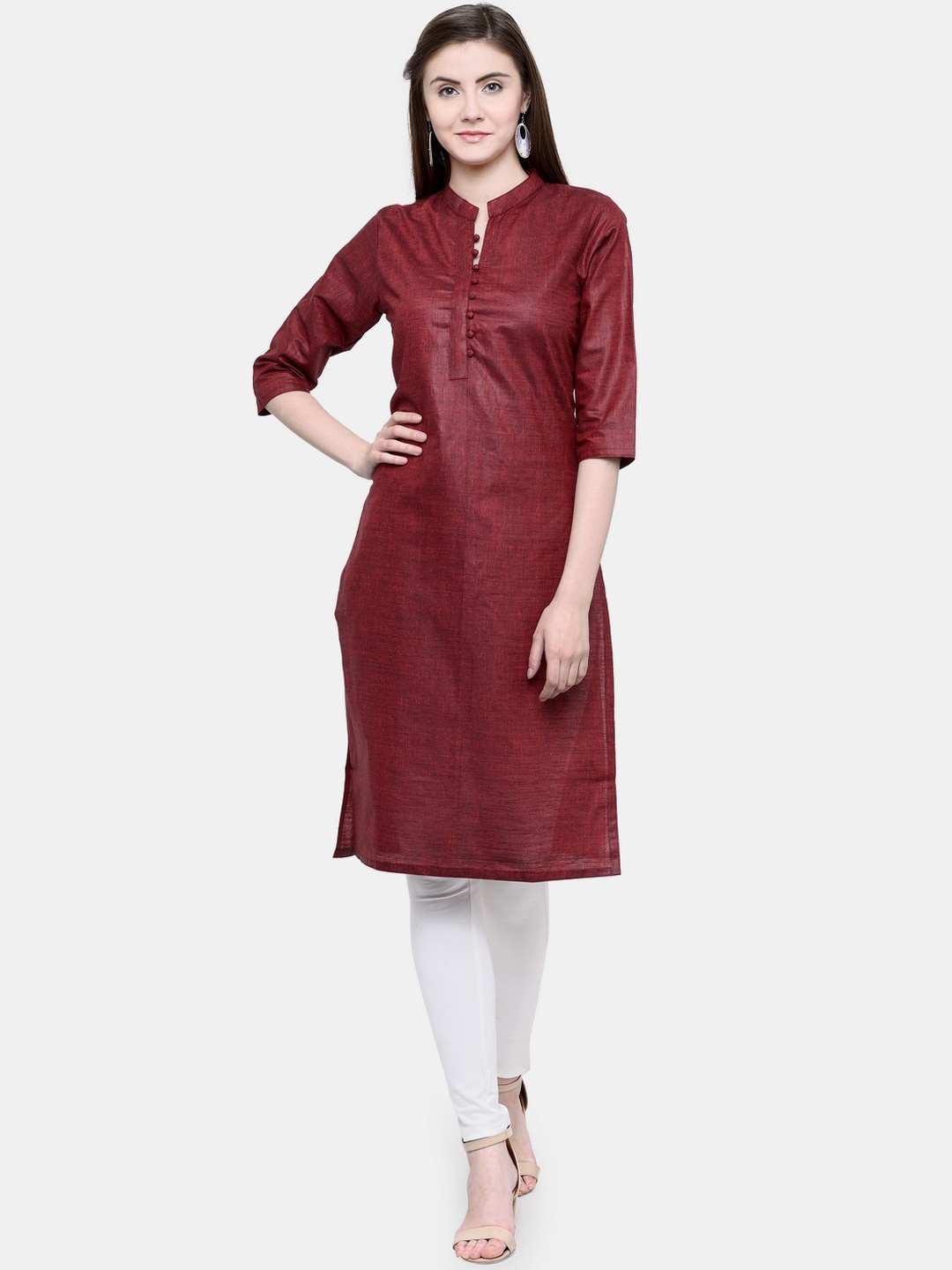 

Enchanted Drapes Women Maroon Cotton Kurta