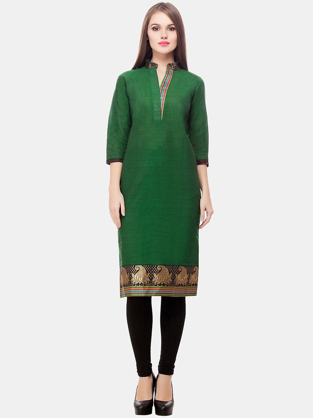

Enchanted Drapes Women Green & cal poly pomona green Ethnic Motifs Kurta