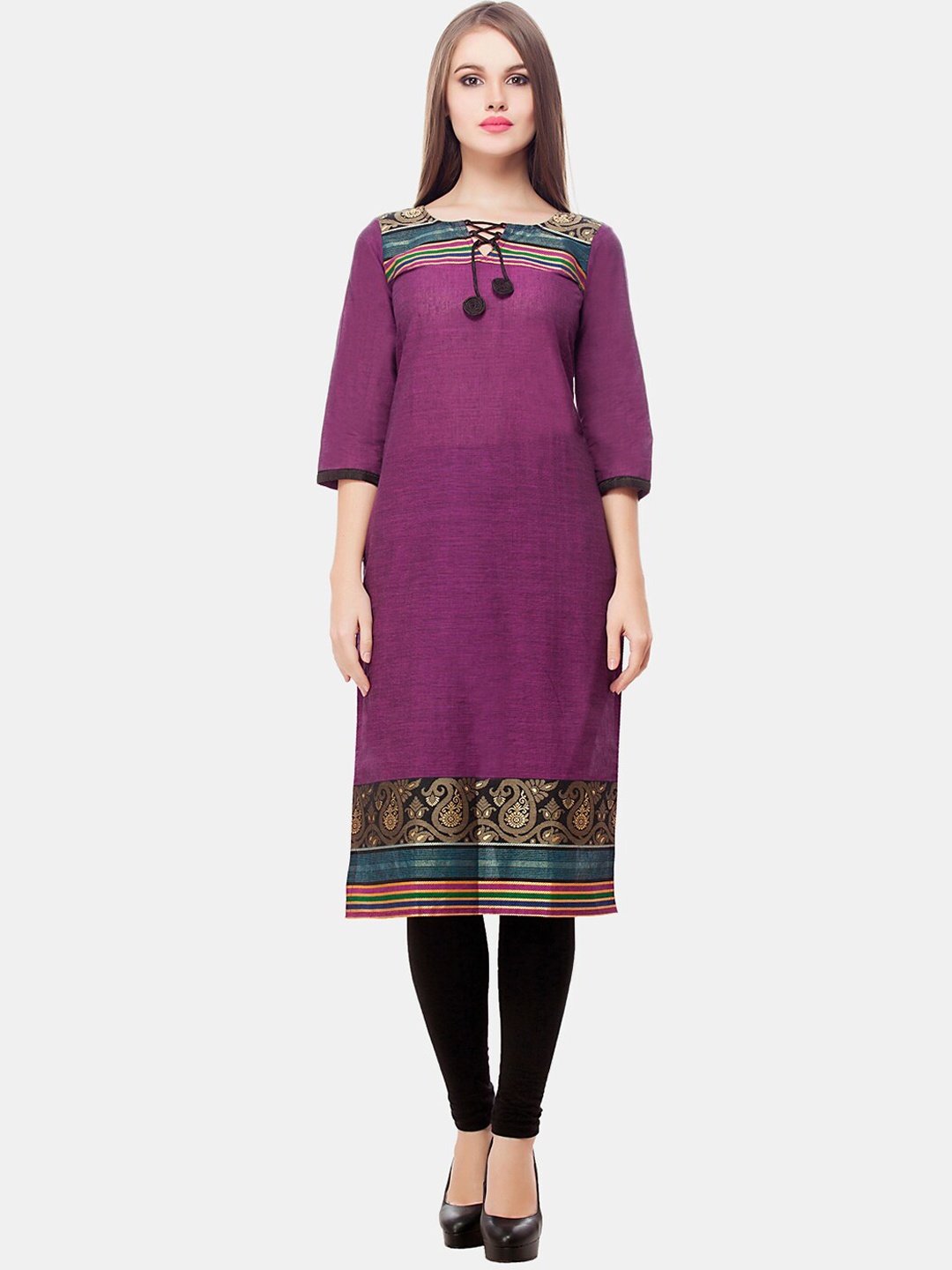 

Enchanted Drapes Women Purple & magenta purple Flared Sleeves Kurta