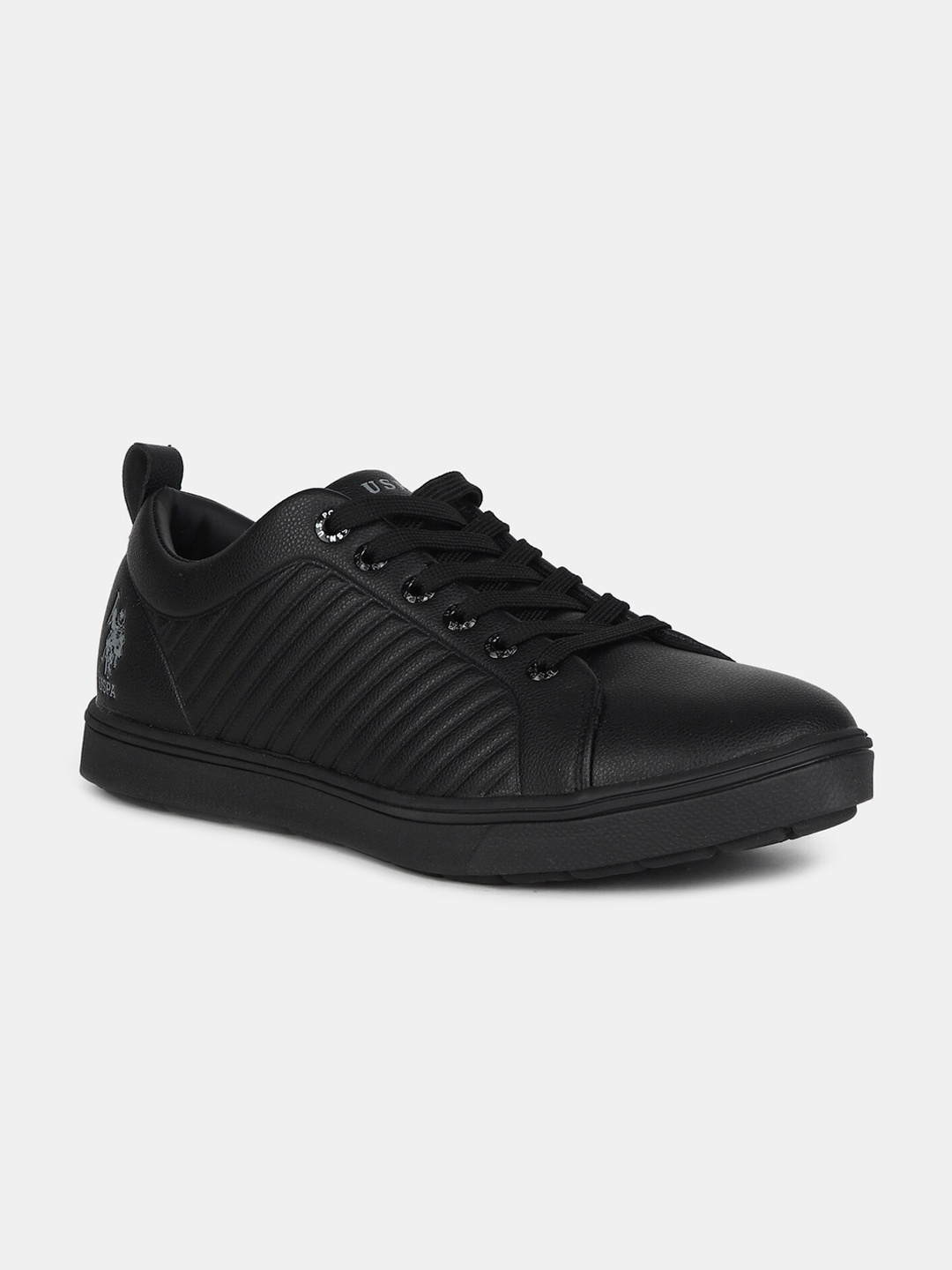 

U S Polo Assn Men Black Striped Sneakers