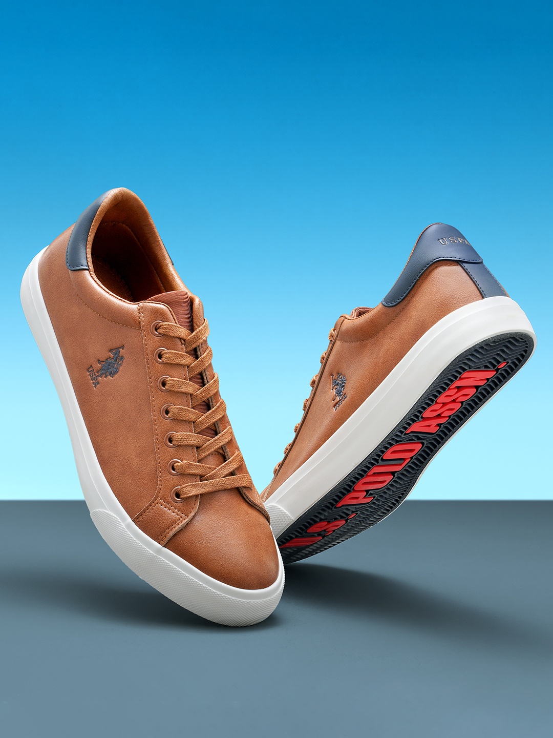 

U S Polo Assn Men Tan PU Sneakers