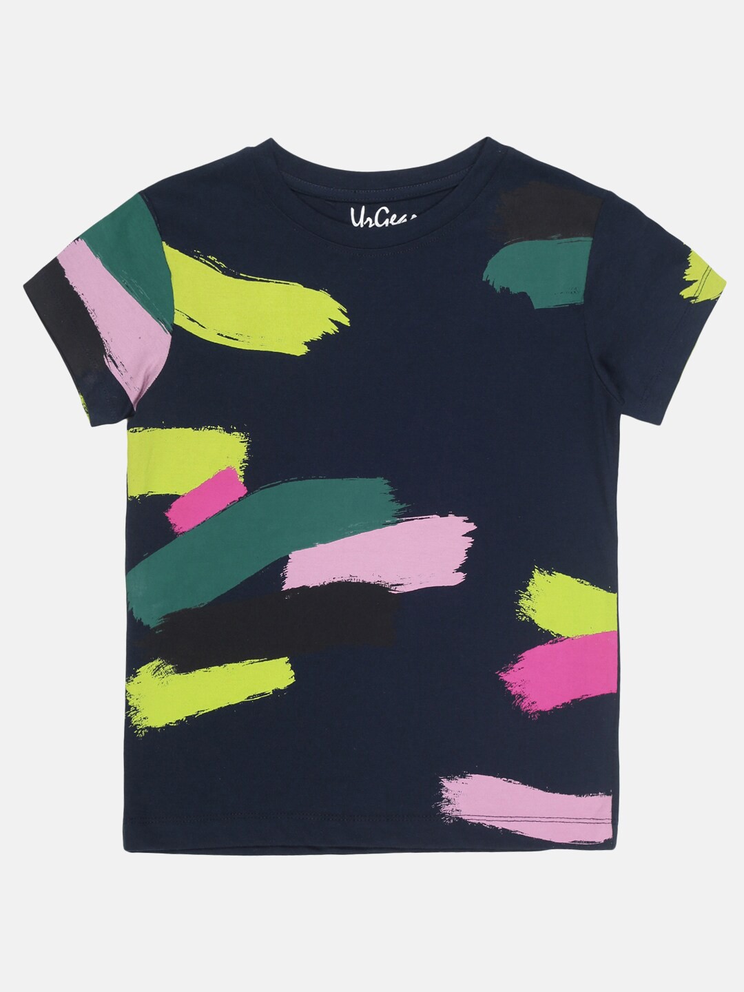 

UrGear Boys Navy Blue Printed Cotton T-shirt