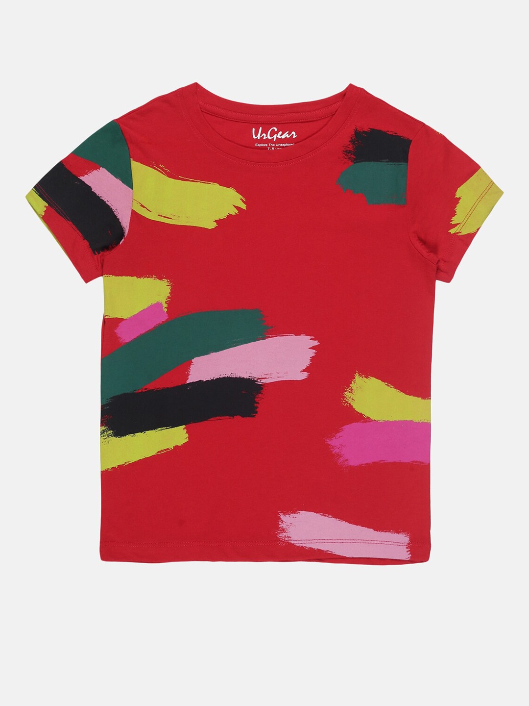 

UrGear Boys Red & Pink Printed T-shirt