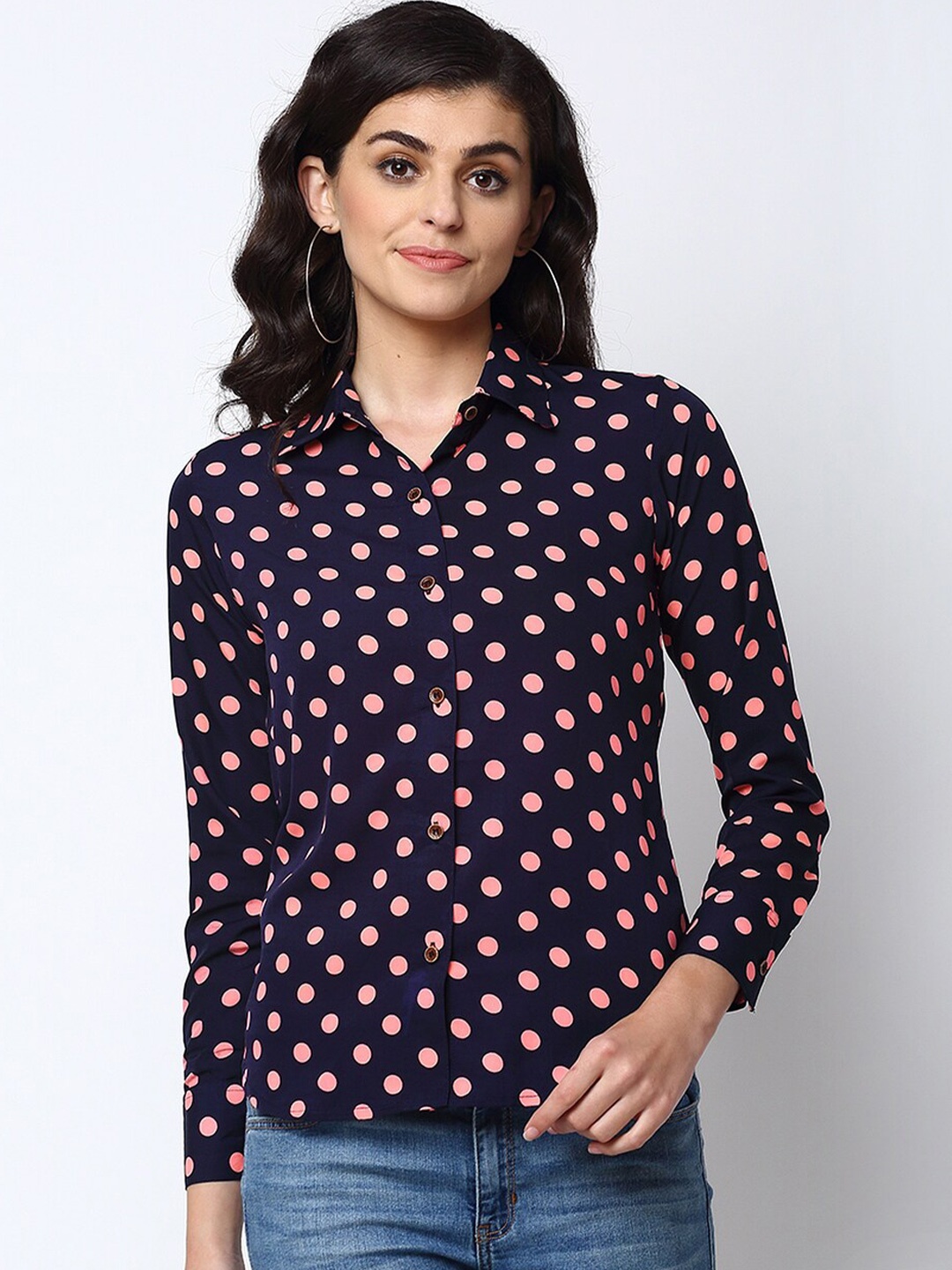 

Enchanted Drapes Women Blue Printed Casual Shirt