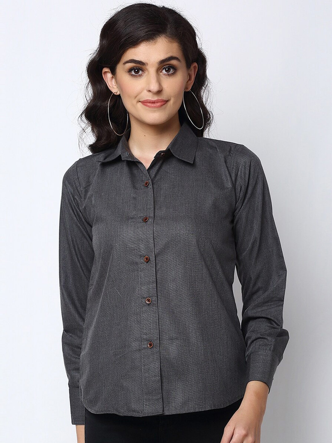 

Enchanted Drapes Women Grey Opaque Casual Shirt