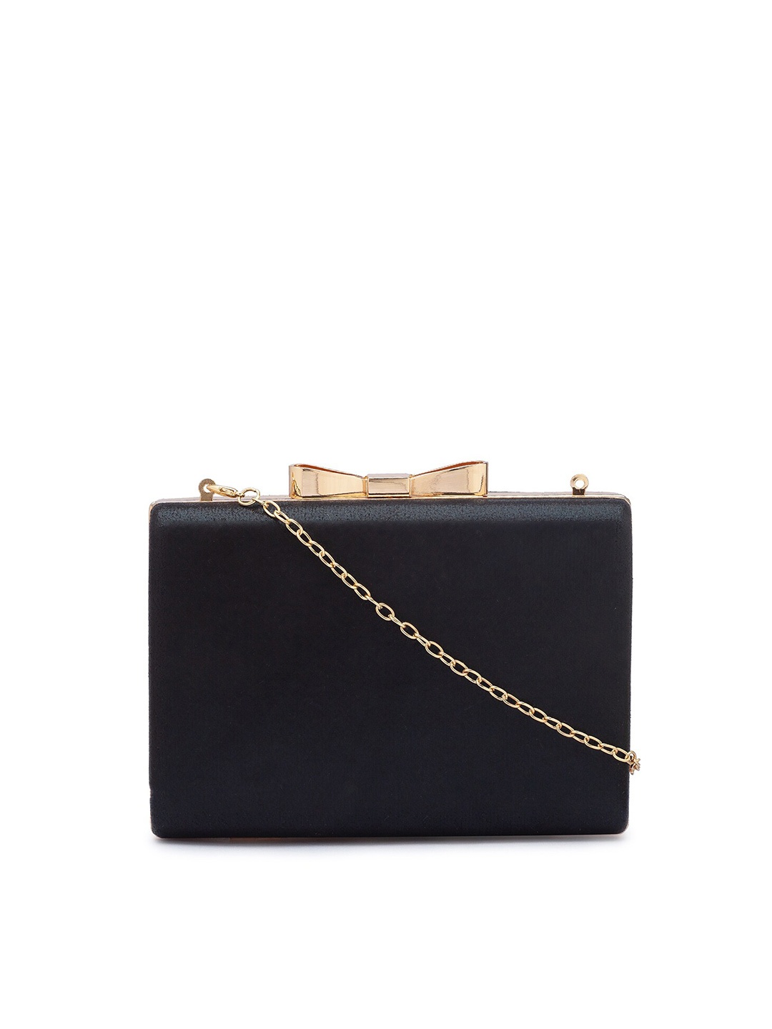 

CERIZ Black & Gold-Toned Box Clutch