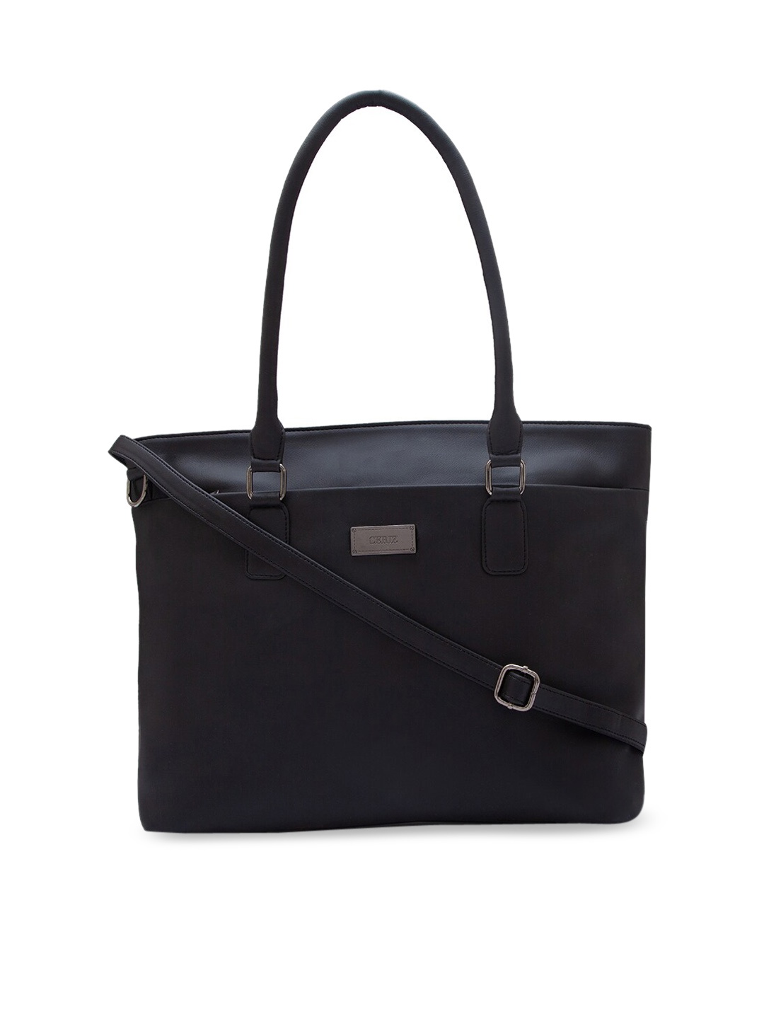 

CERIZ Black PU Structured Shoulder Bag