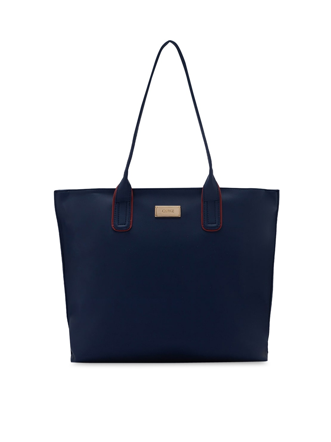 

CERIZ Navy Blue PU Shopper Tote Bag