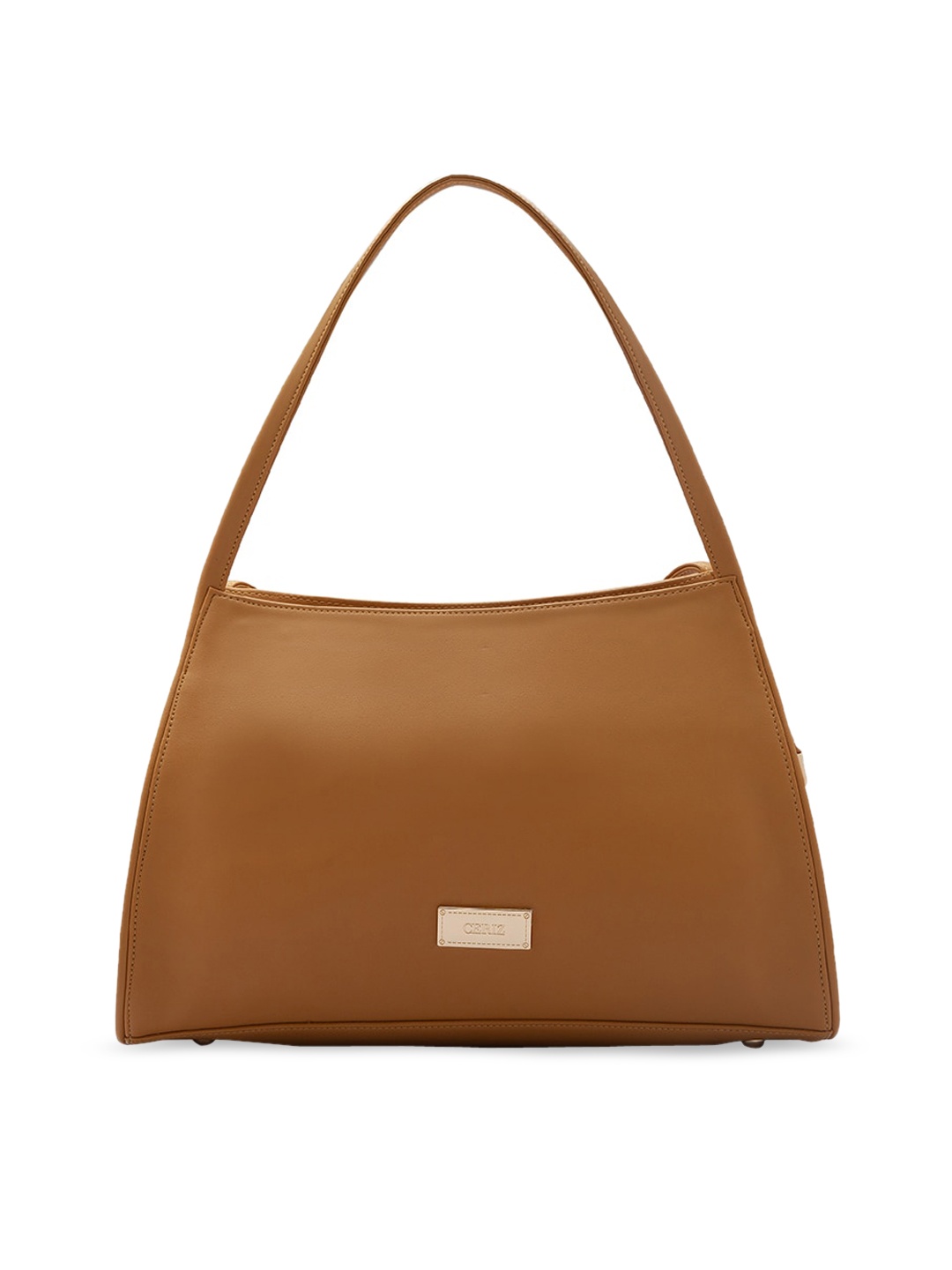 

CERIZ Mustard PU Structured Hobo Bag