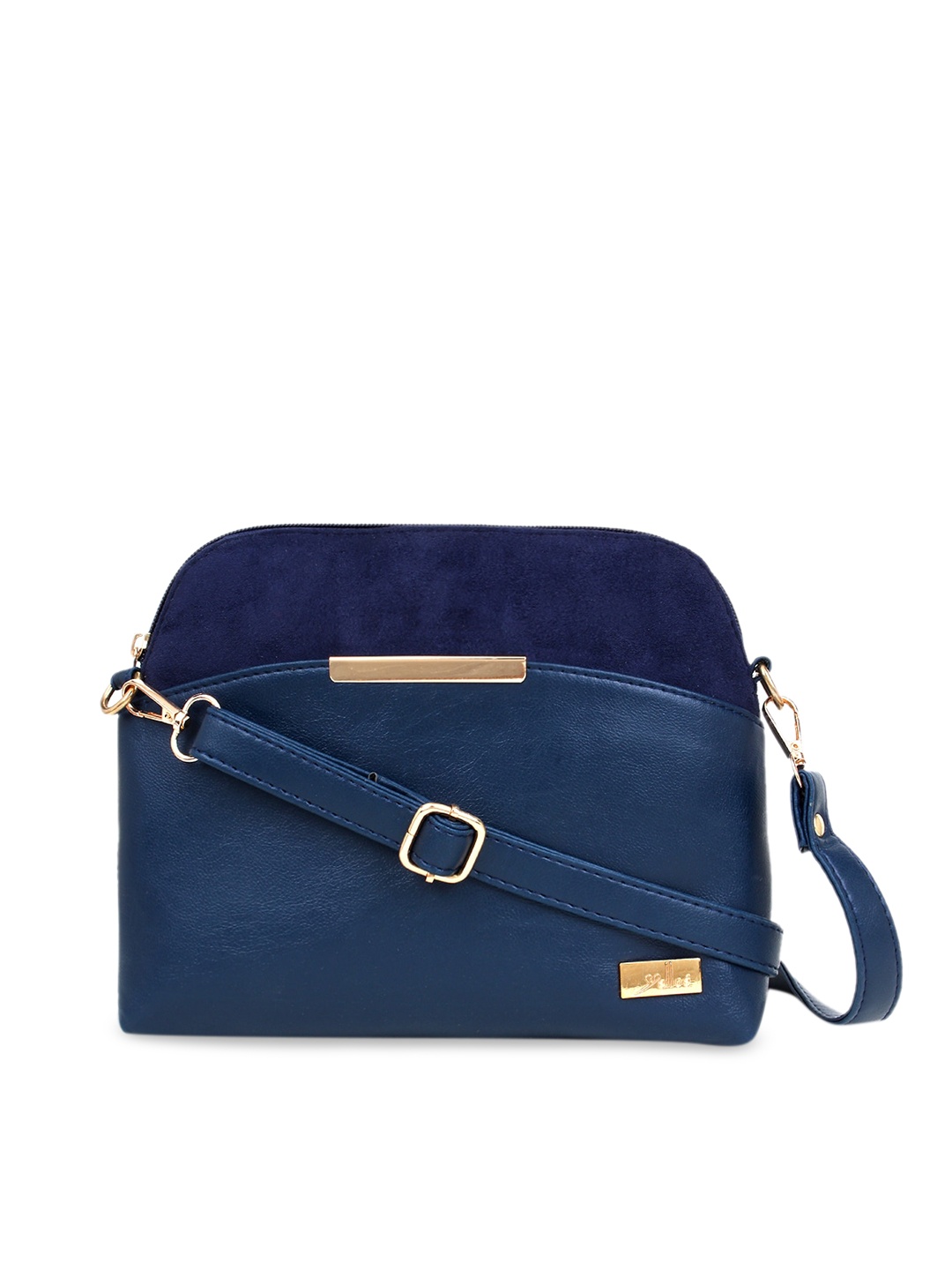 

yelloe Blue Structured Sling Bag with Bow Detail