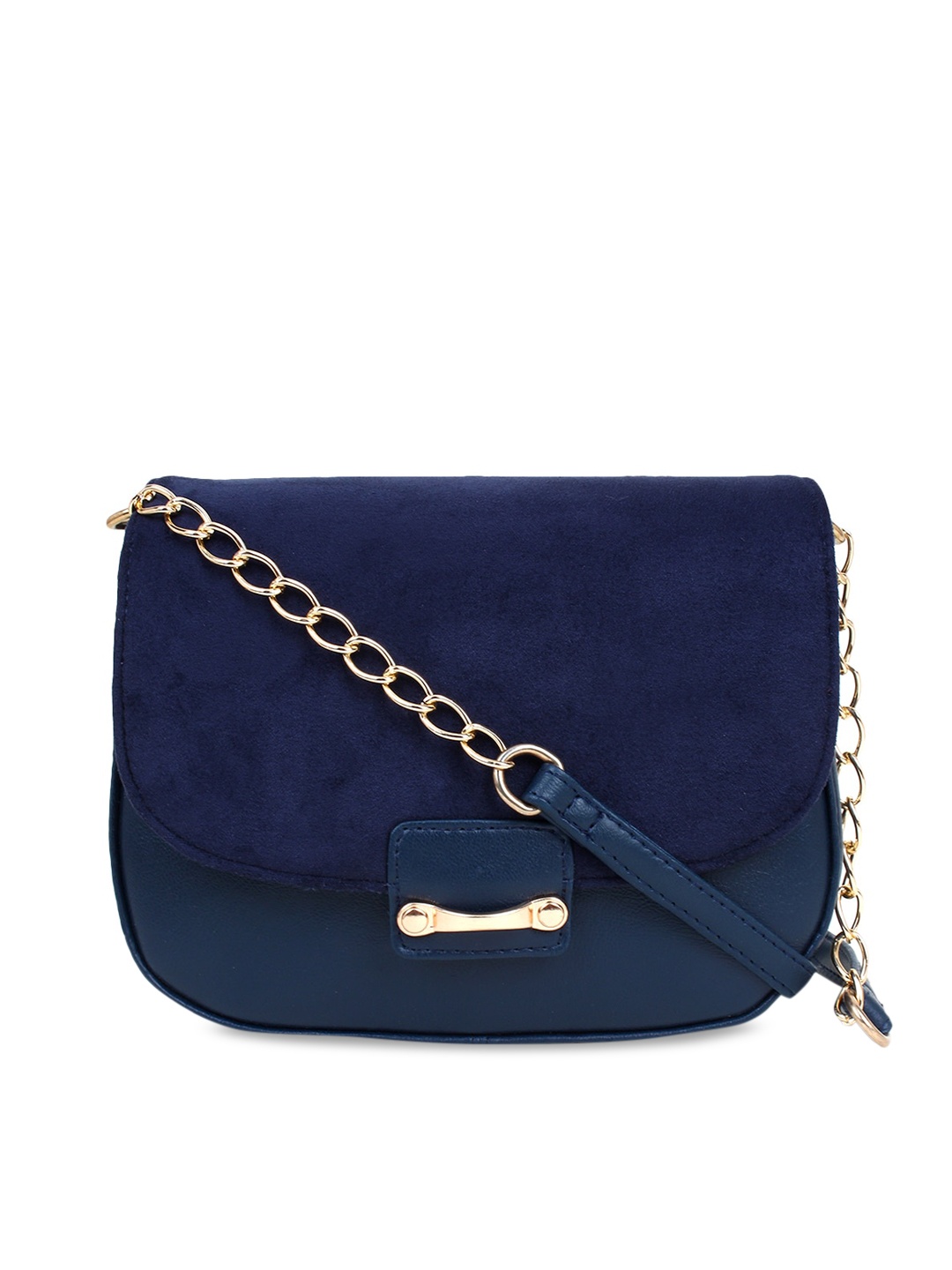 

yelloe Blue Structured Sling Bag with Bow Detail