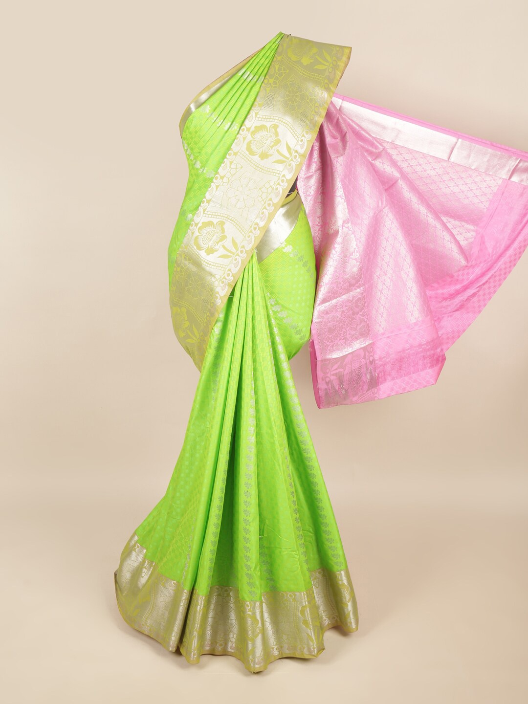 

Pothys Green & Pink Woven Design Zari Art Silk Saree