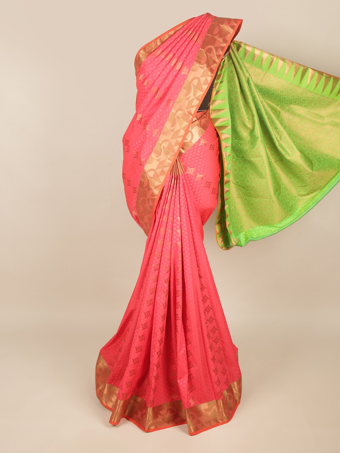 

Pothys Women Red Printed Art Silk Saree