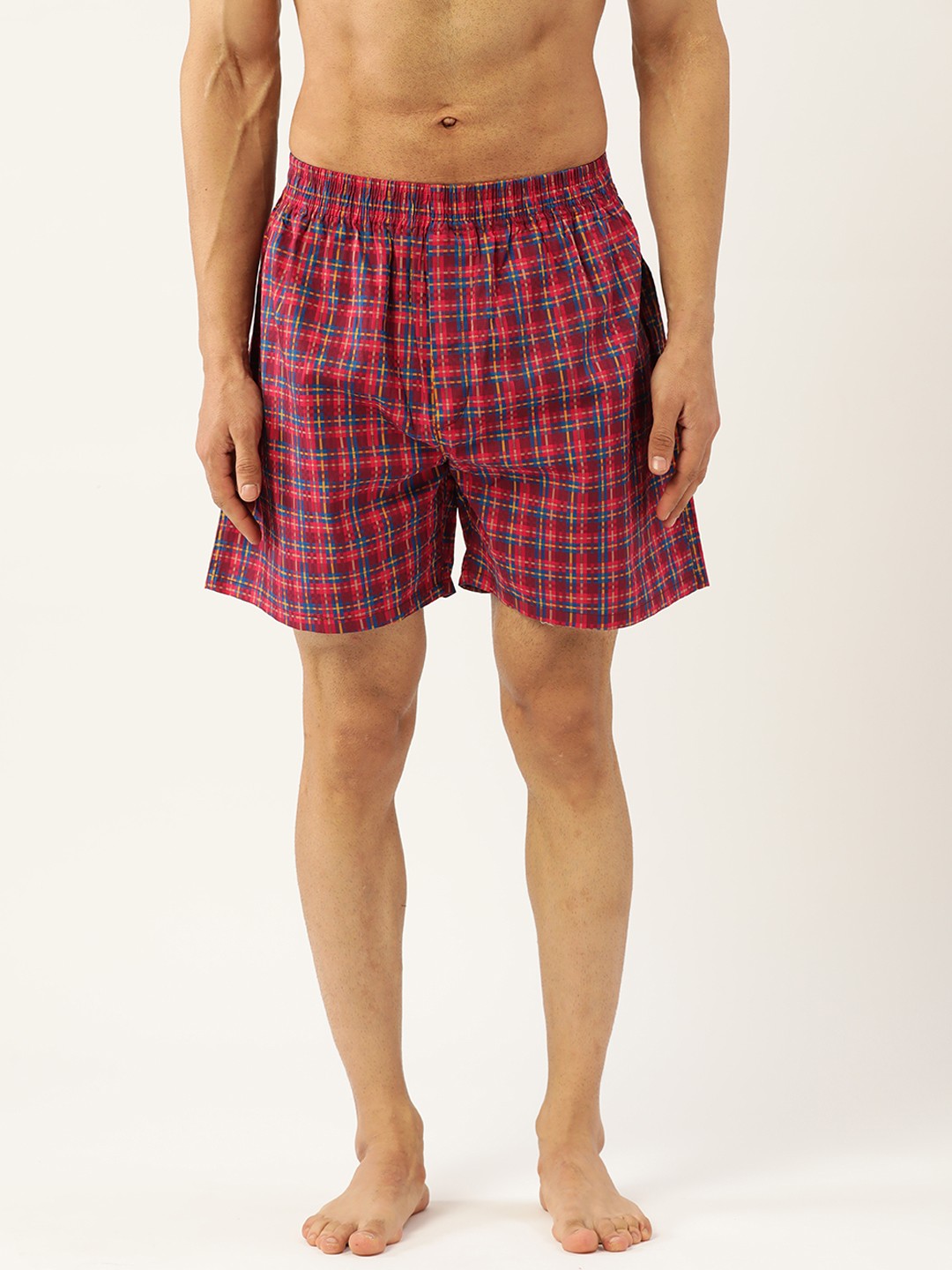 

Molly & Michel Men Red Checked Pure Cotton Boxer MMB005