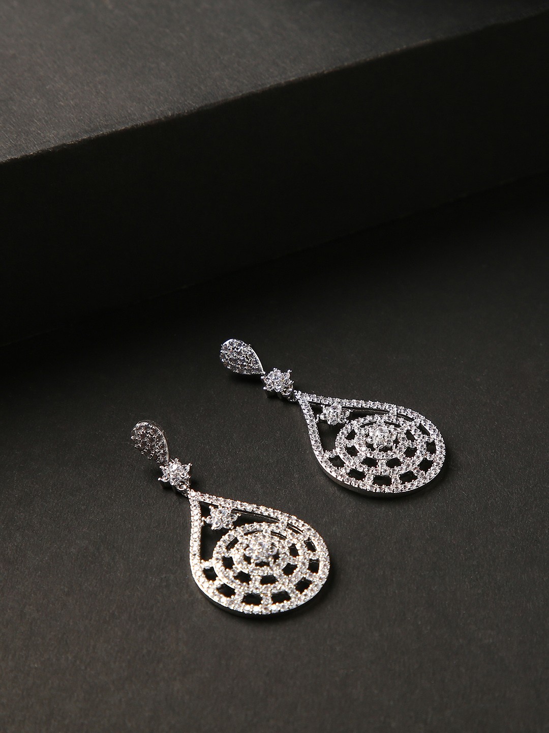 

justpeachy Silver-Plated Contemporary Dangler Earrings