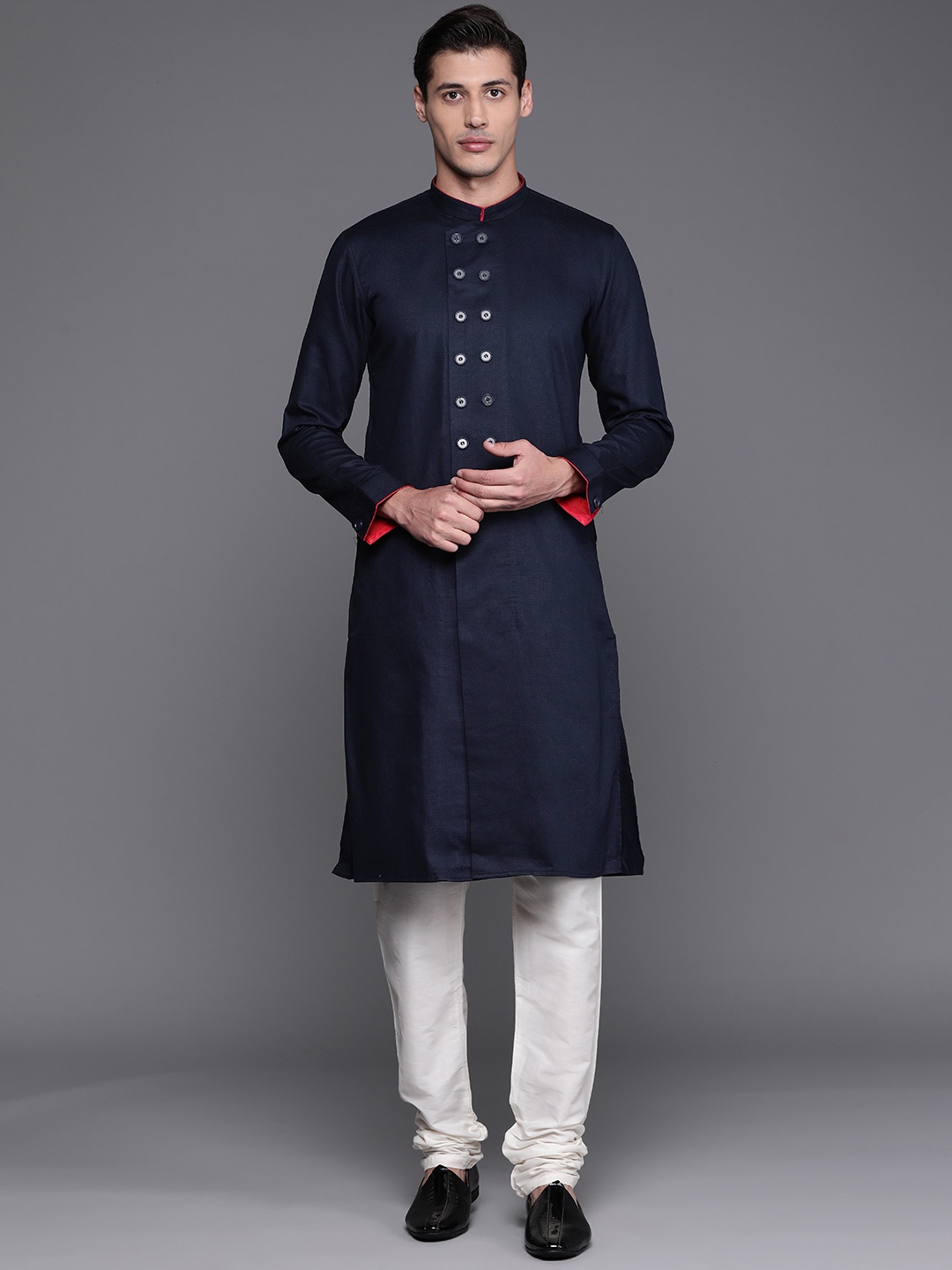 

Manu Men Blue Kurta with Churidar