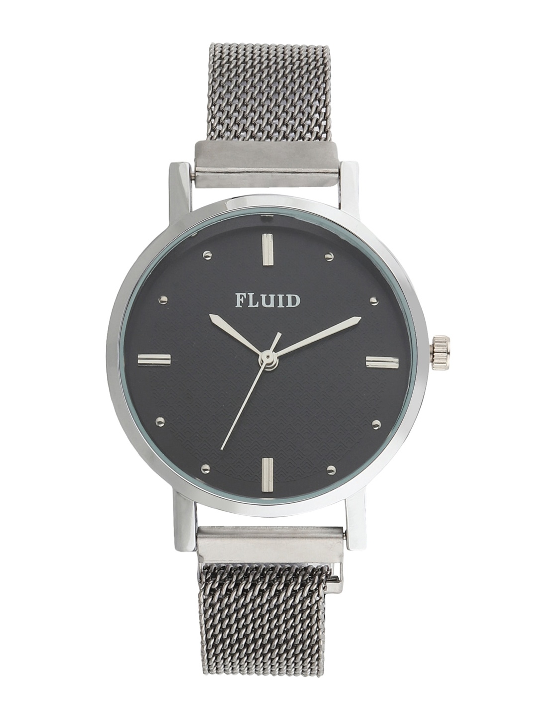 

FLUID Women Black Dial & Silver Toned Bracelet Style Straps Analogue Watch - FL-Mag-SL-02