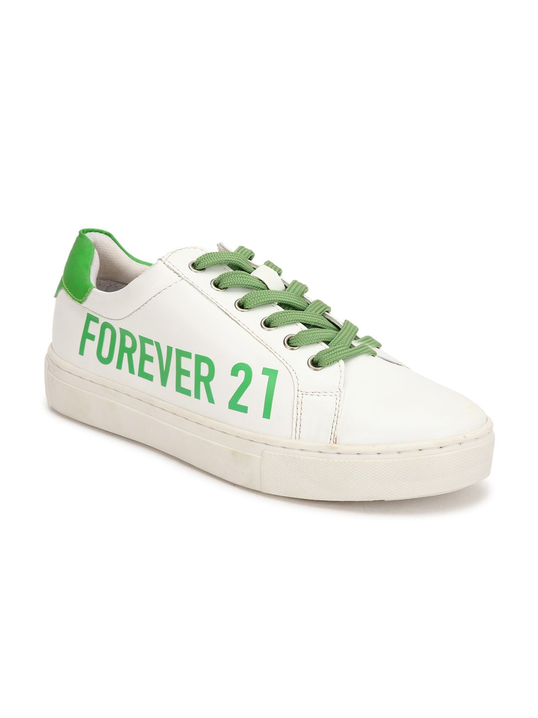 

FOREVER 21 Women White Printed PU Sneakers