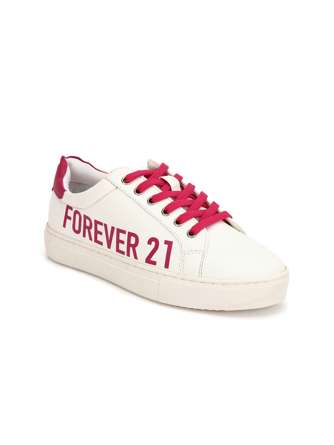 

FOREVER 21 Women White Woven Design Sneakers