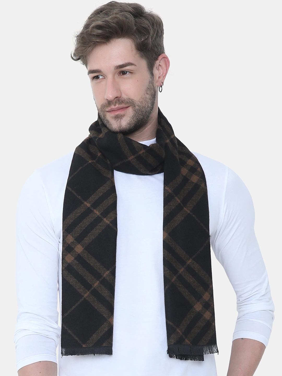 

FabSeasons Unisex Black Checked Winter Muffler