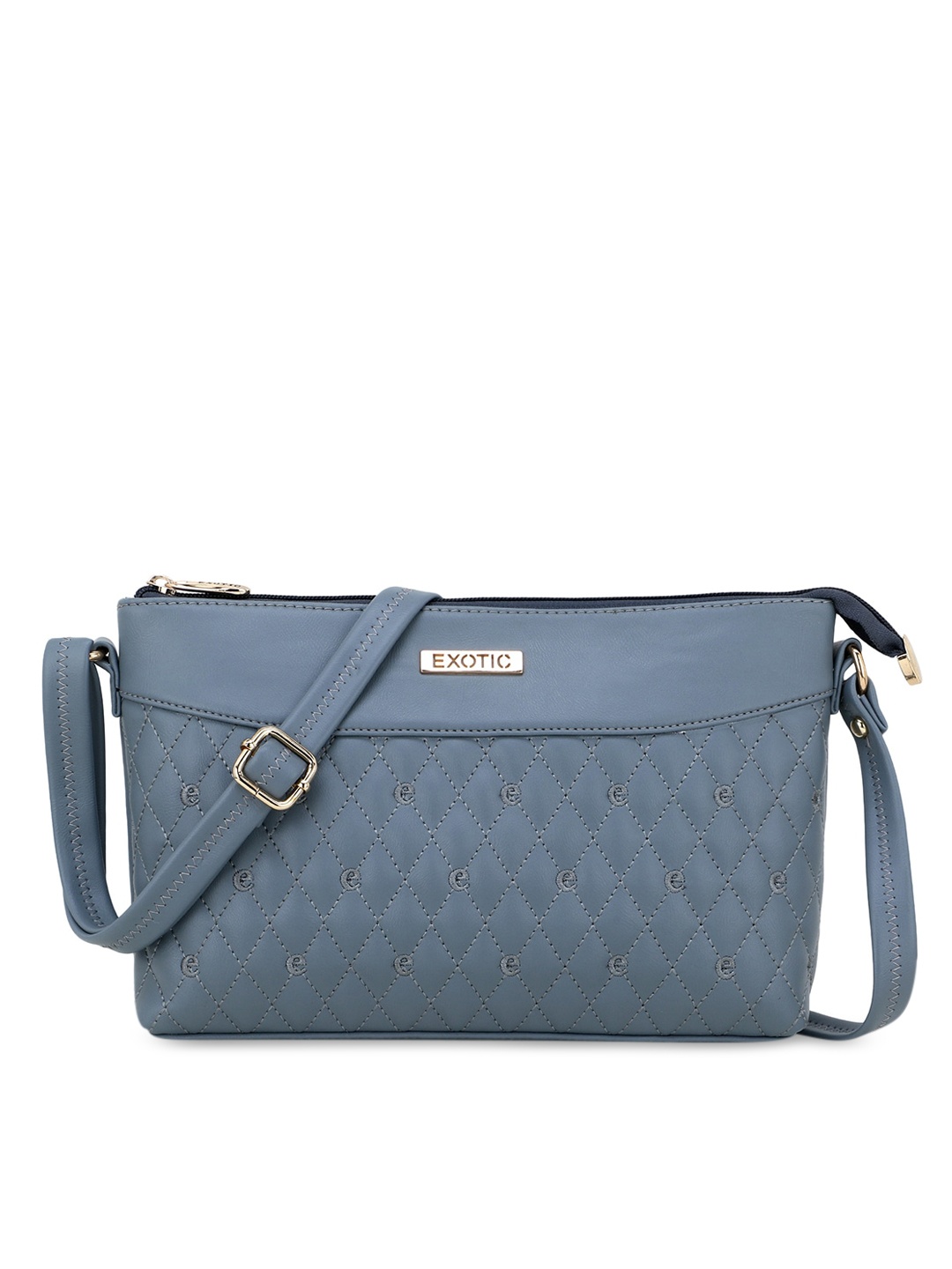 

Exotic Grey Structured Quilted Sling Bag