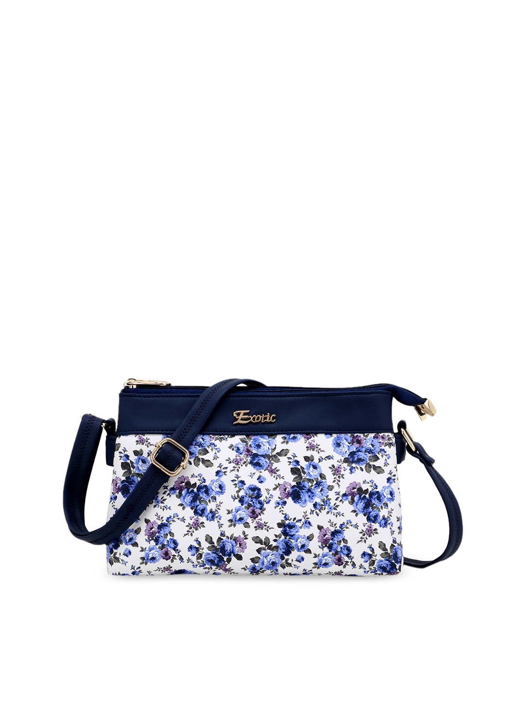 

Exotic White Floral Printed Structured Sling Bag