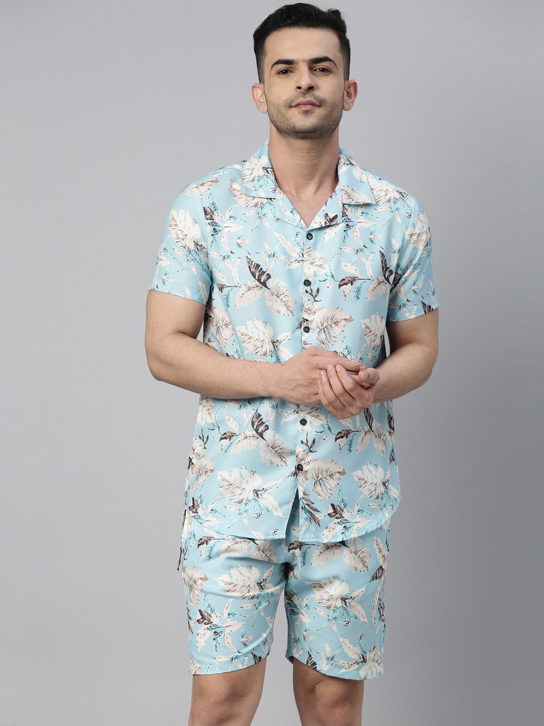 

Bushirt Men Blue Printed Night Suit