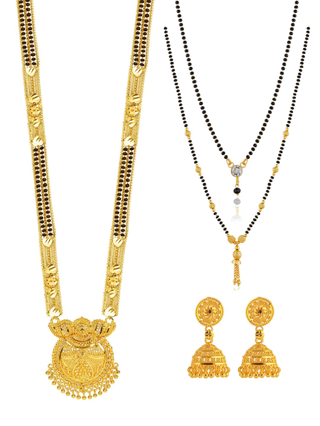 

Brandsoon Women Set of 3 Mangalsutra With Earrings, Multi