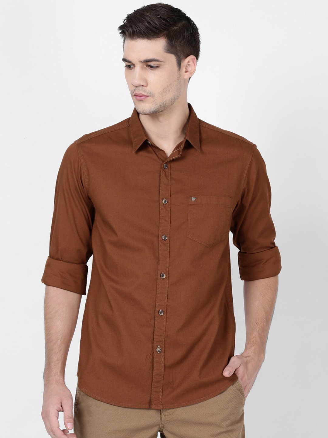 

t-base Men Rust Casual Shirt