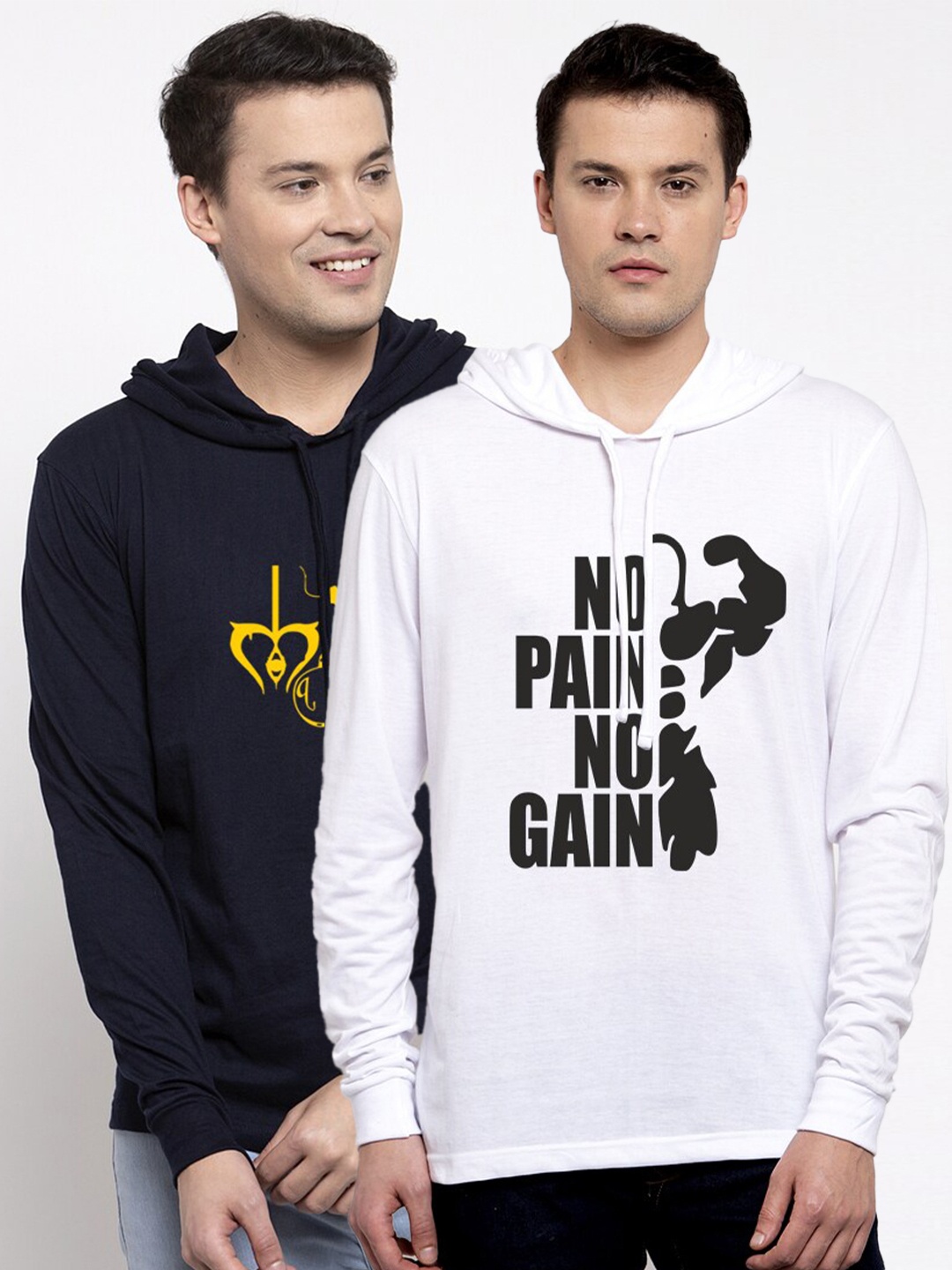 

Friskers Men Pack of 2 Printed Pure Cotton T-shirts, Navy blue