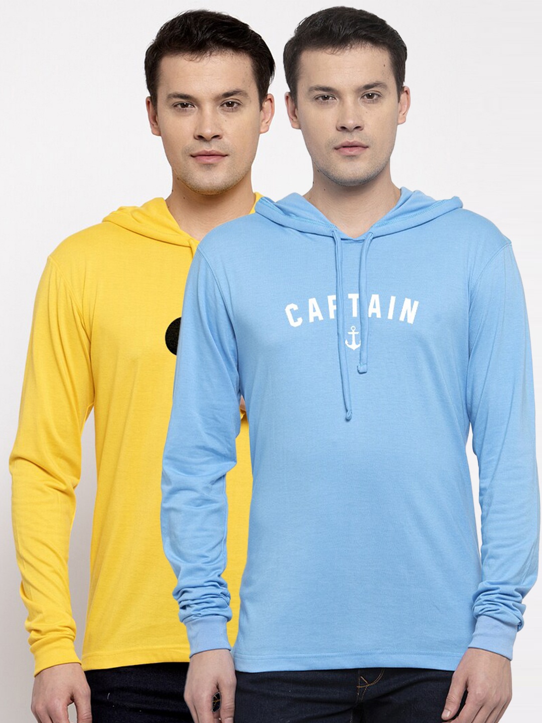 

Friskers Men Yellow & magnolia 2 Pure Cotton Pockets T-shirt