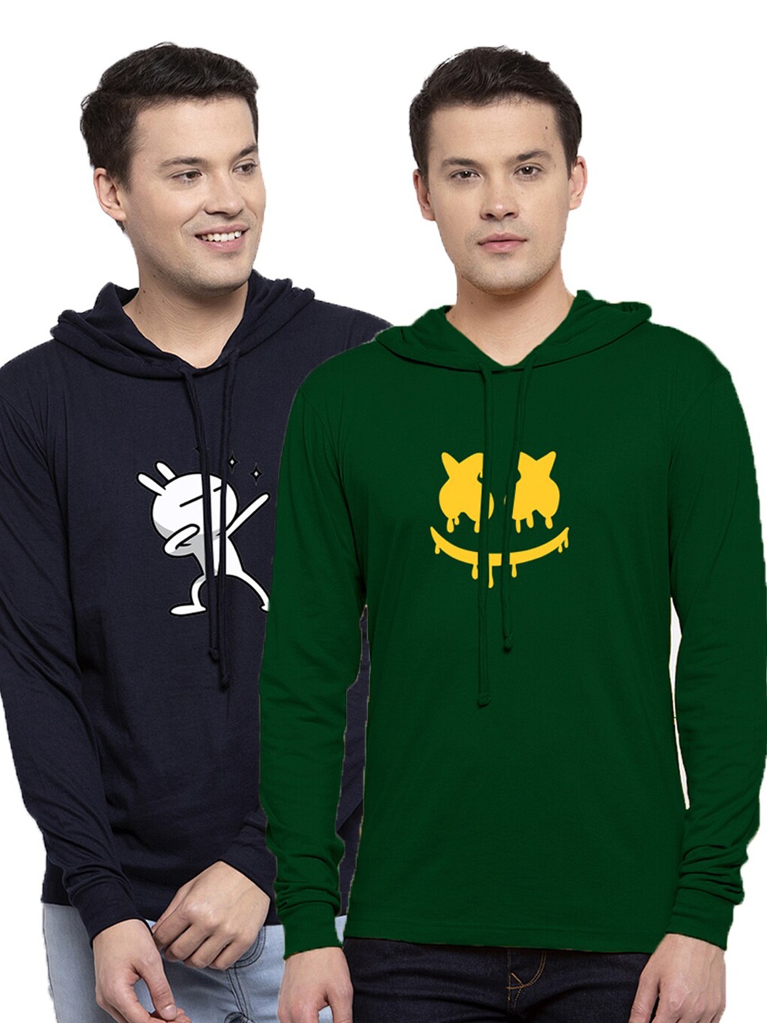 

Friskers Men Green 2 Printed Pure Cotton Pockets T-shirt