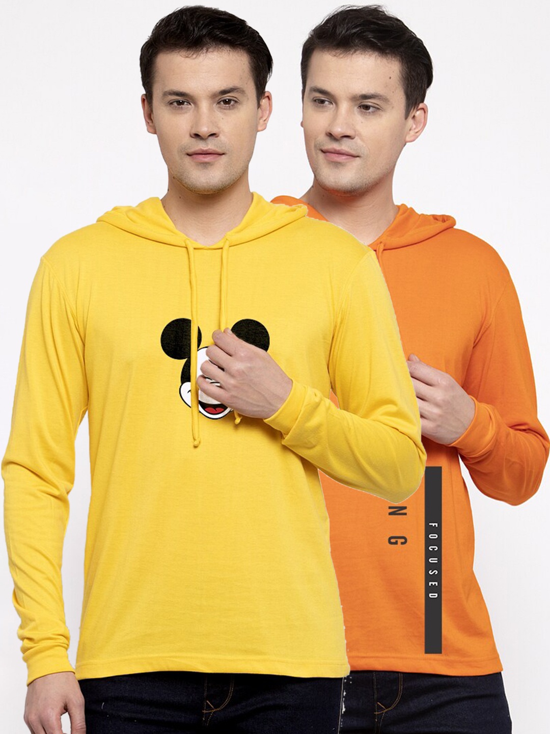 

Friskers Men Pack Of 2 Mickey Mouse T-shirts, Yellow