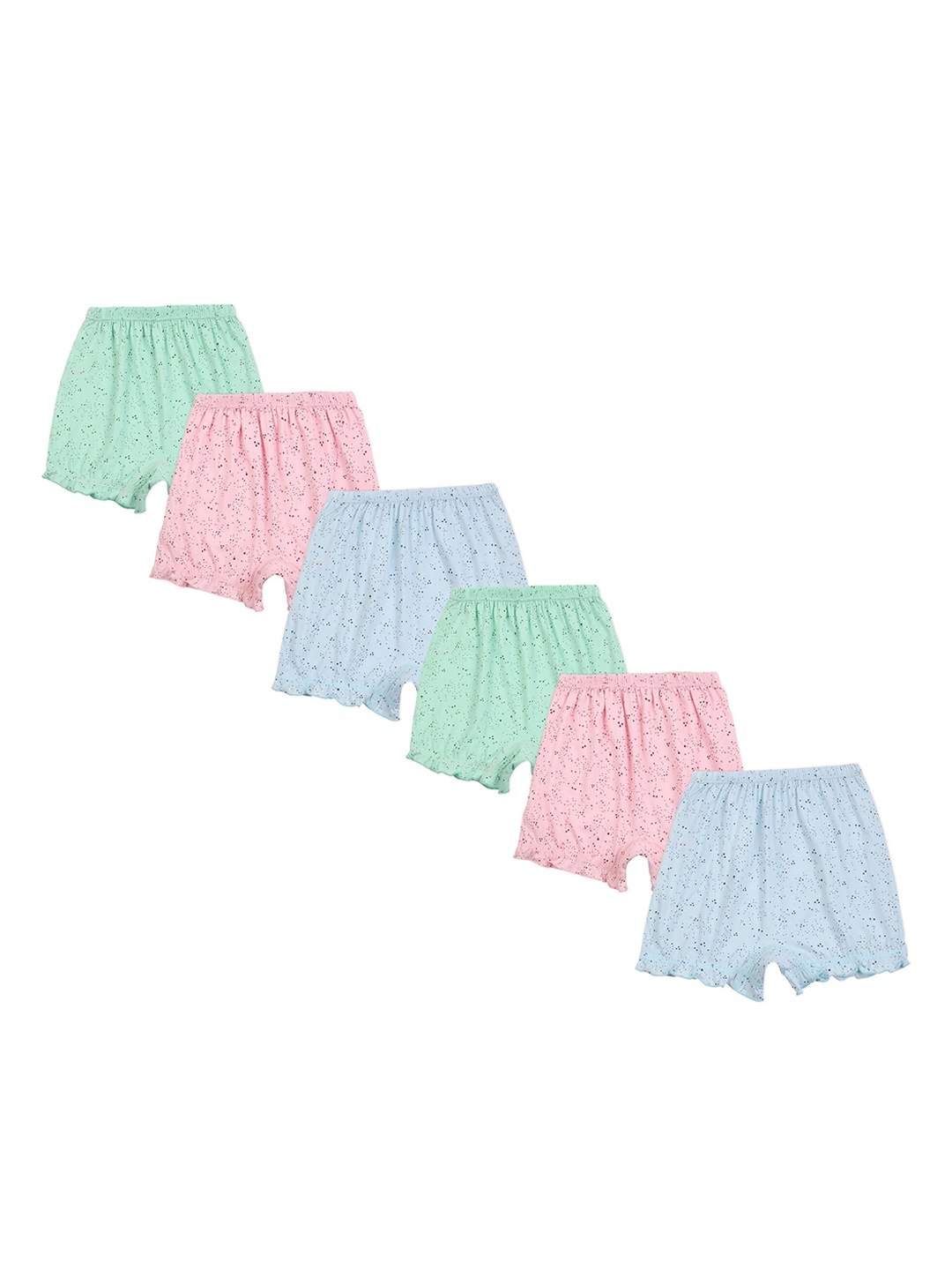 

Red Rose Girls Pack Of 6 Printed Cotton Basic Briefs, Blue
