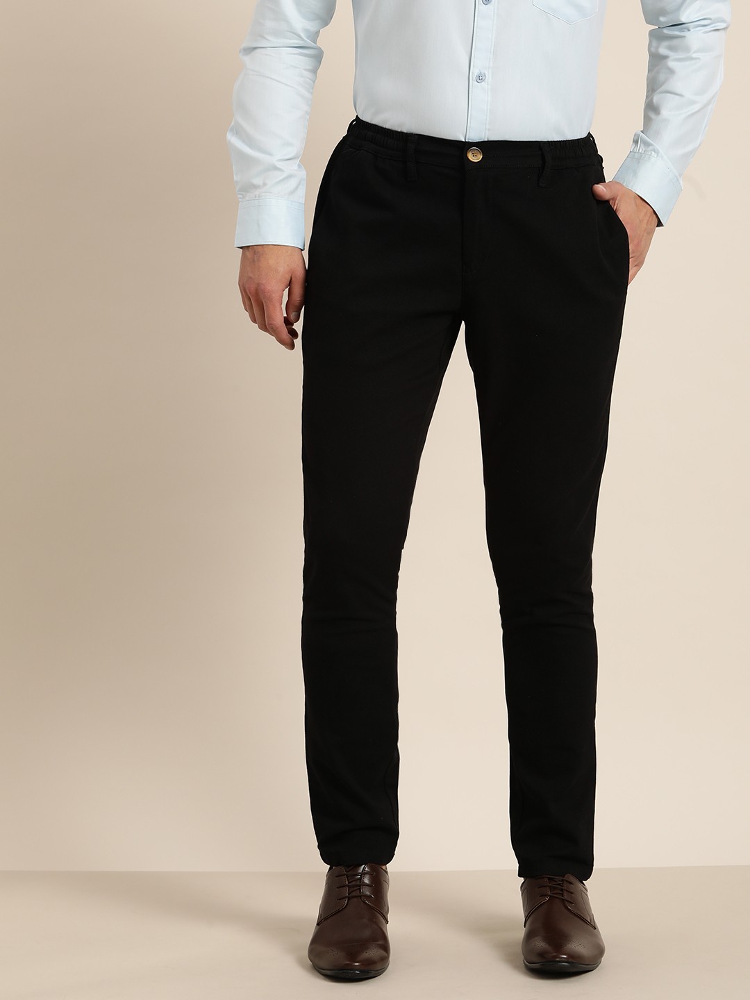 

INVICTUS Men Black Slim Fit Solid Chinos