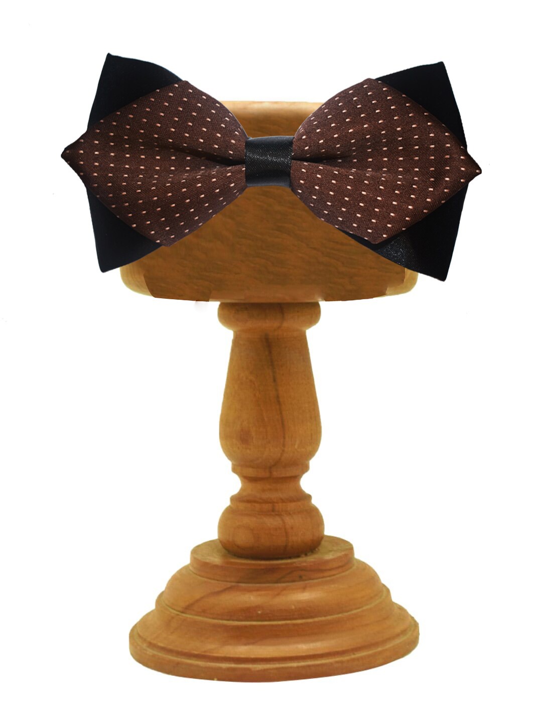 

MUTAQINOTI Men Brown & Black Printed Bow Tie