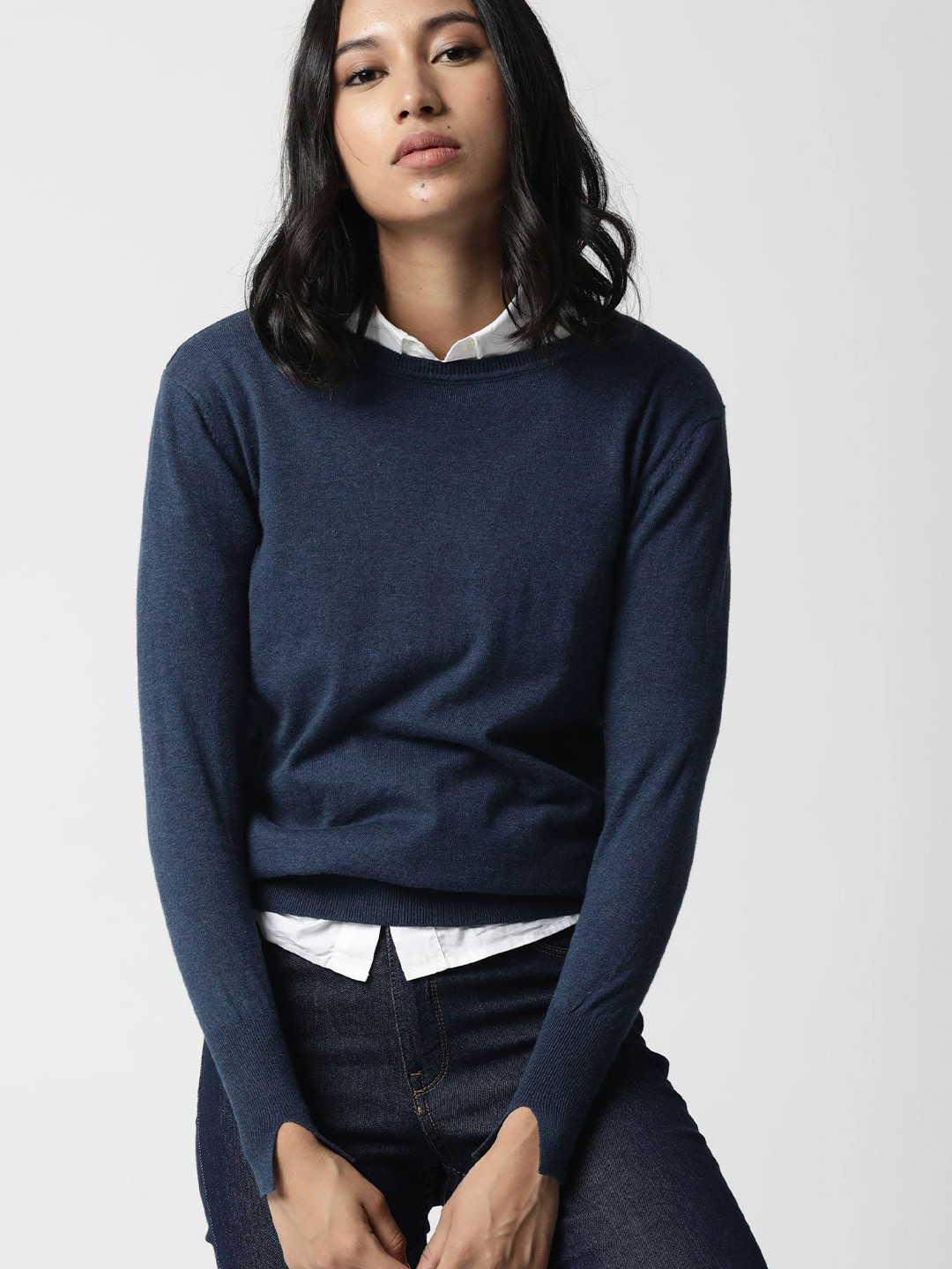 

RAREISM Women Blue Sweater Vest
